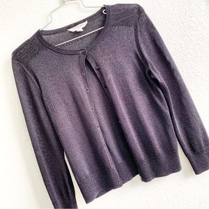 L.K BENNETT sparkle light cardigan knit buttons Small black sweater cover